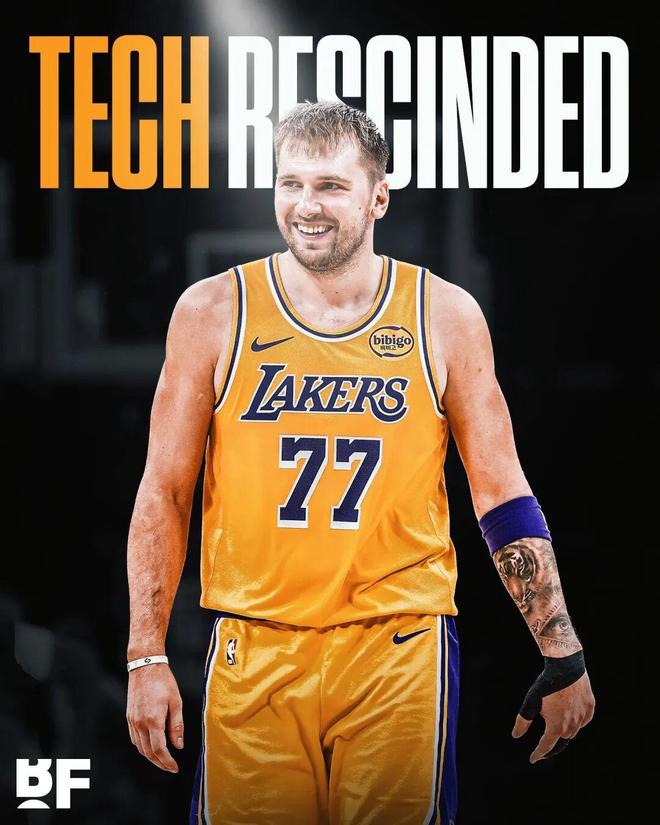 东契奇技术犯规撤销引关注 湖人冲击总冠军关键